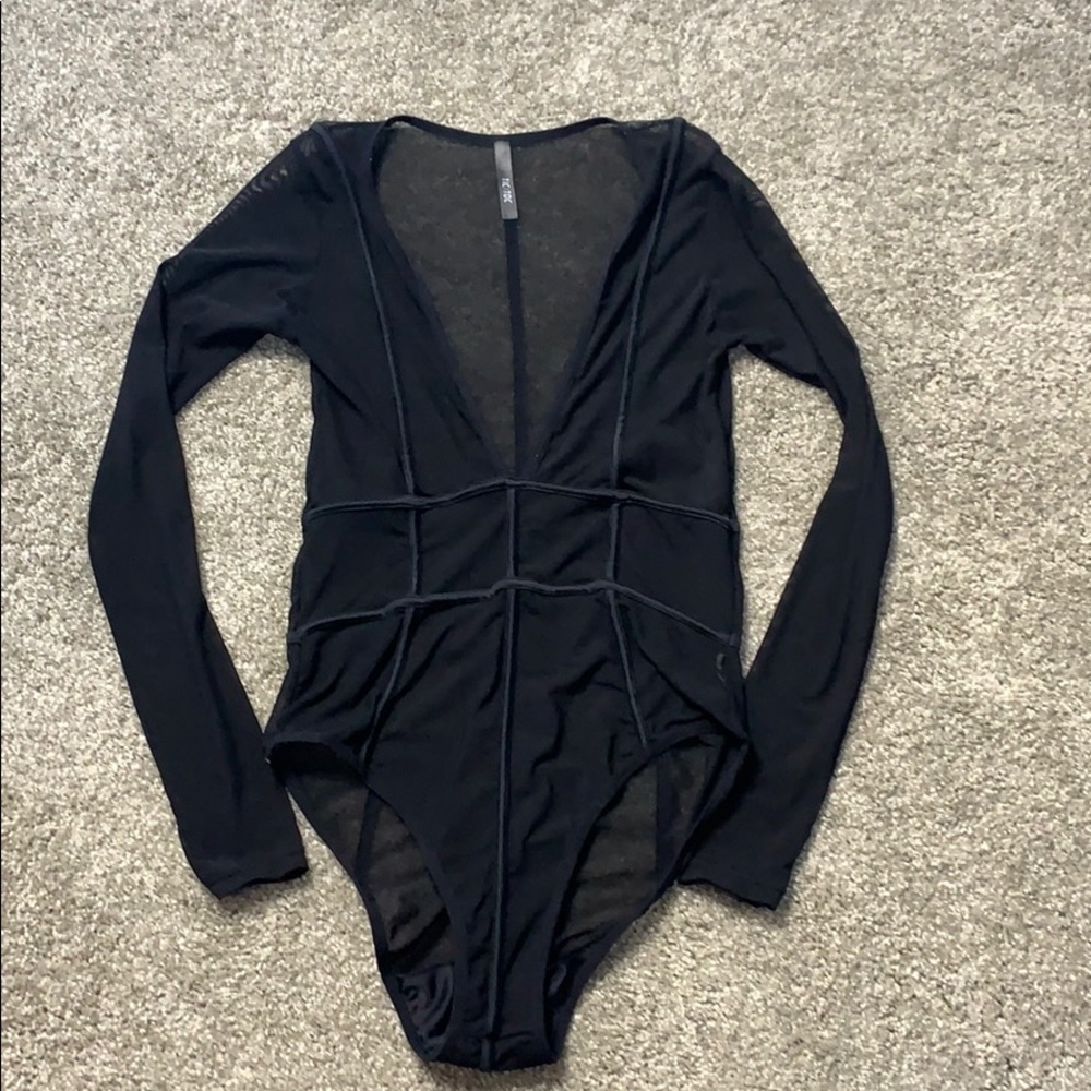 Sheer black bodysuit